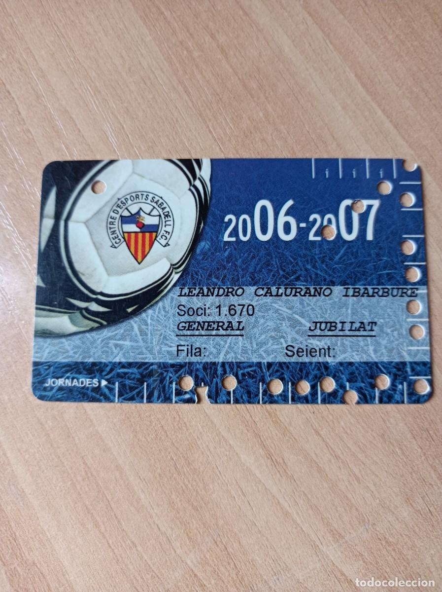 Coleccionismo deportivo: carnet Sabadell 2006-07 - Foto 1