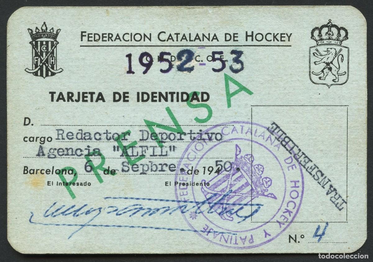 Sports collectibles: HOCKEY, CARNET DE PRENSA, FEDERACI&Oacute;N CATALANA DE HOCKEY, 1950, 1953