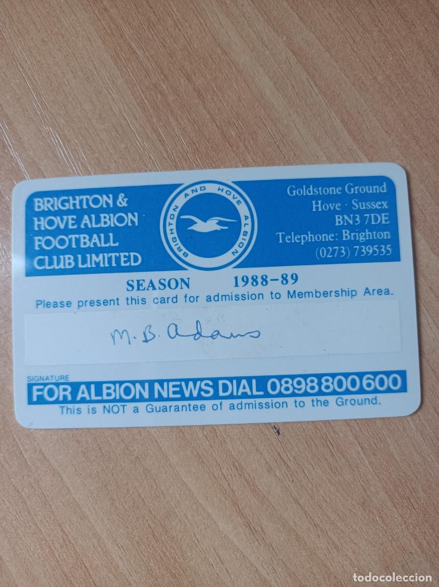 Sports collectibles: Carnet Brighton and Hove Albion, 1988-89