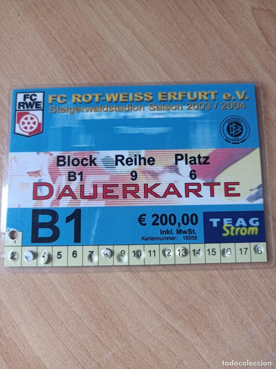 Sports collectibles: Carnet Rot Weiss Erfurt, 2003-04