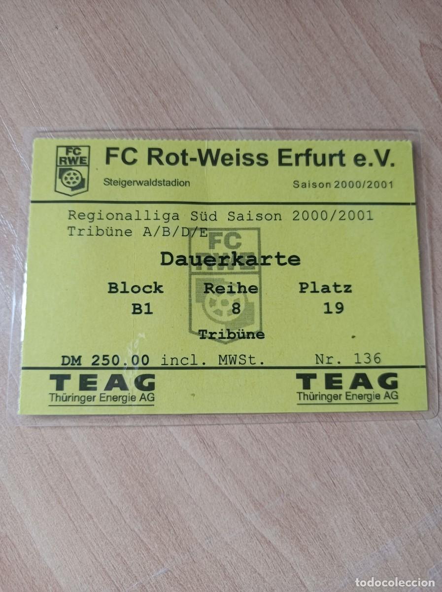 Sports collectibles: Carnet Rot Weiss Erfurt, 2000-01