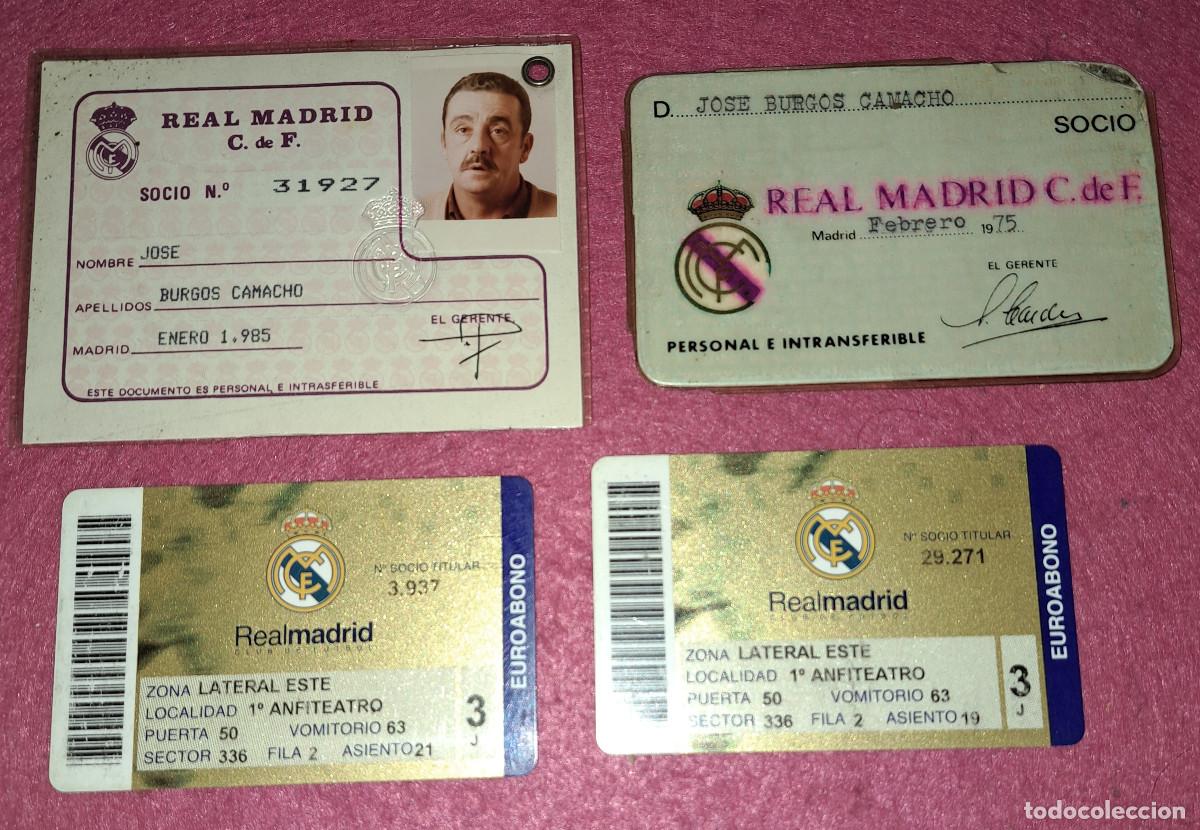 Sammelleidenschaft Sport: REAL MADRID C. de F. - LOTE DE 4 CARNETS DE SOCIO - A&Ntilde;OS 70 / 80 Y 2 EUROABONOS