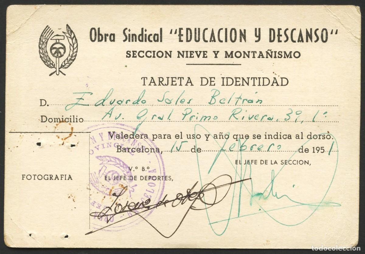 Sammelleidenschaft Sport: CARNET, OBRA SINDICAL, SECCION NIEVE Y MONTA&Ntilde;ISMO, 1951