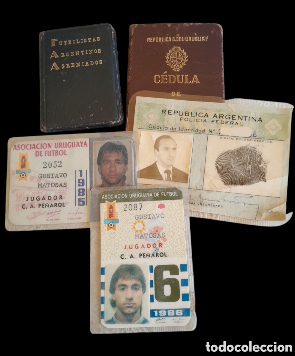 Sammelleidenschaft Sport: Documentos de identificaci&oacute;n, futbolistas uruguayos padre e hijo campeones de Am&eacute;rica MATOSAS