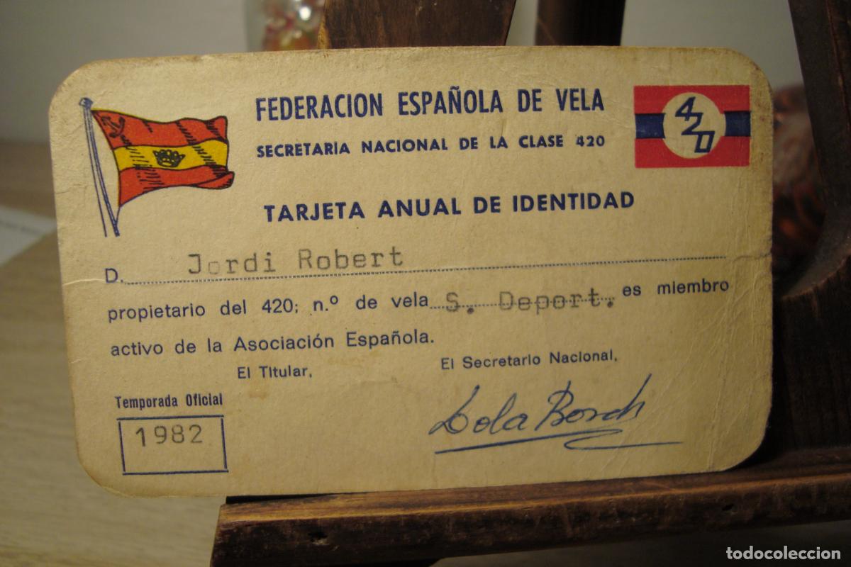 Sports collectibles: ANTIGUO CARNET FEDERACION DEPORTIVA DE VELA CLASE 420. 1982