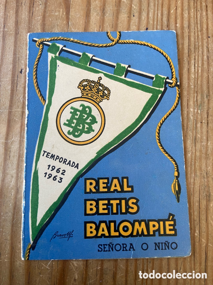Sports collectibles: R30091 CARNET FUTBOL SOCIO ABONO TITULO ANUAL REAL BETIS TEMPORADA 62 63 1962 1963