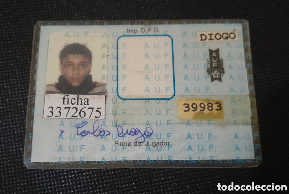 Sammelleidenschaft Sport: Carlos Diogo novato, carnet de identificaci&oacute;n, ex futbolista Real Madrid