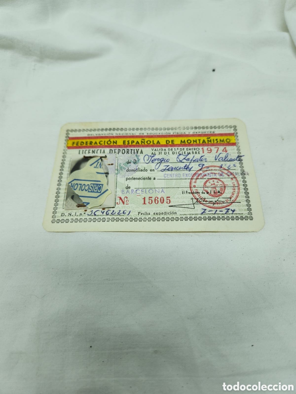 Sammelleidenschaft Sport: CARNET FEDERACI&Oacute;N ESPA&Ntilde;OLA DE MONTA&Ntilde;ISMO. 1974. BARCELONA.
