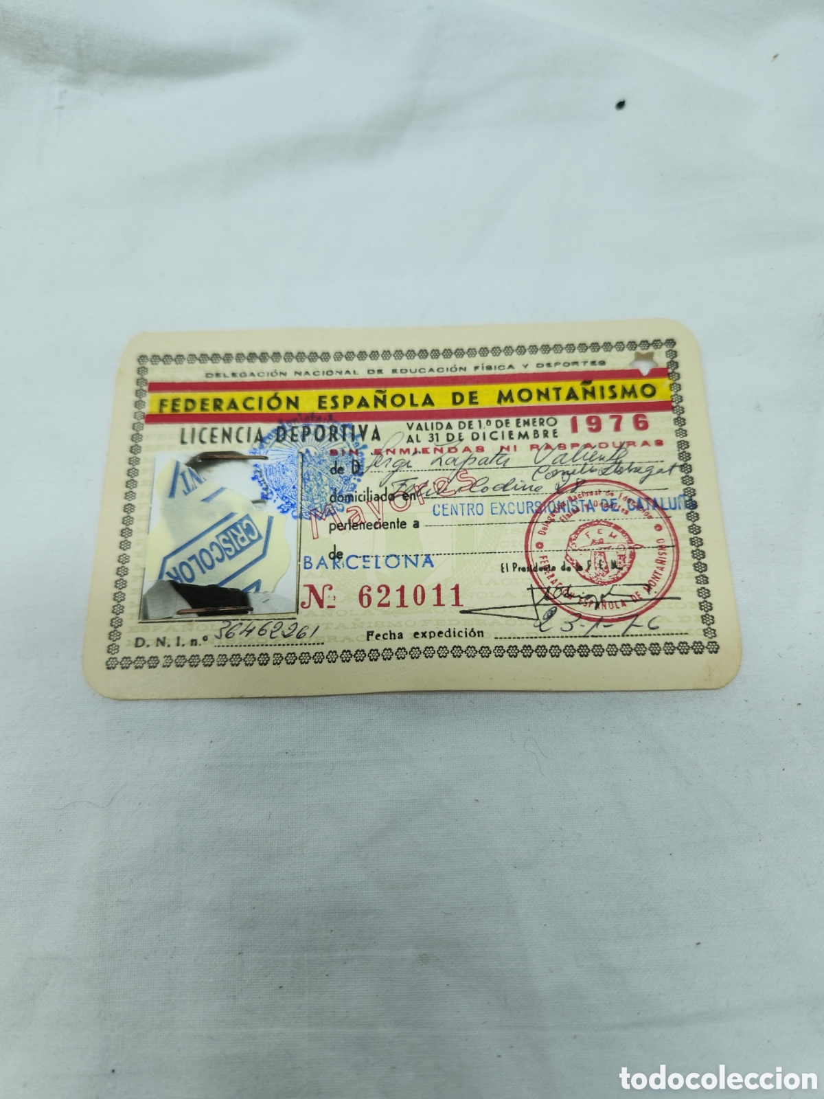 Sammelleidenschaft Sport: CARNET FEDERACI&Oacute;N ESPA&Ntilde;OLA DE MONTA&Ntilde;ISMO. 1976. BARCELONA.