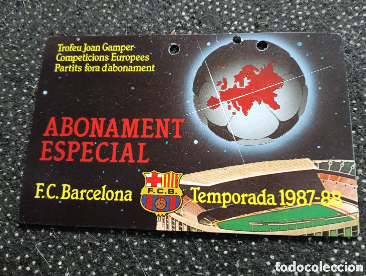 Coleccionismo deportivo: CARNET SOCIO ABONADO ESPECIAL BARCELONA 87 88 1987 1988 TROFEO GAMPER COMPETICIONES EUROPEAS