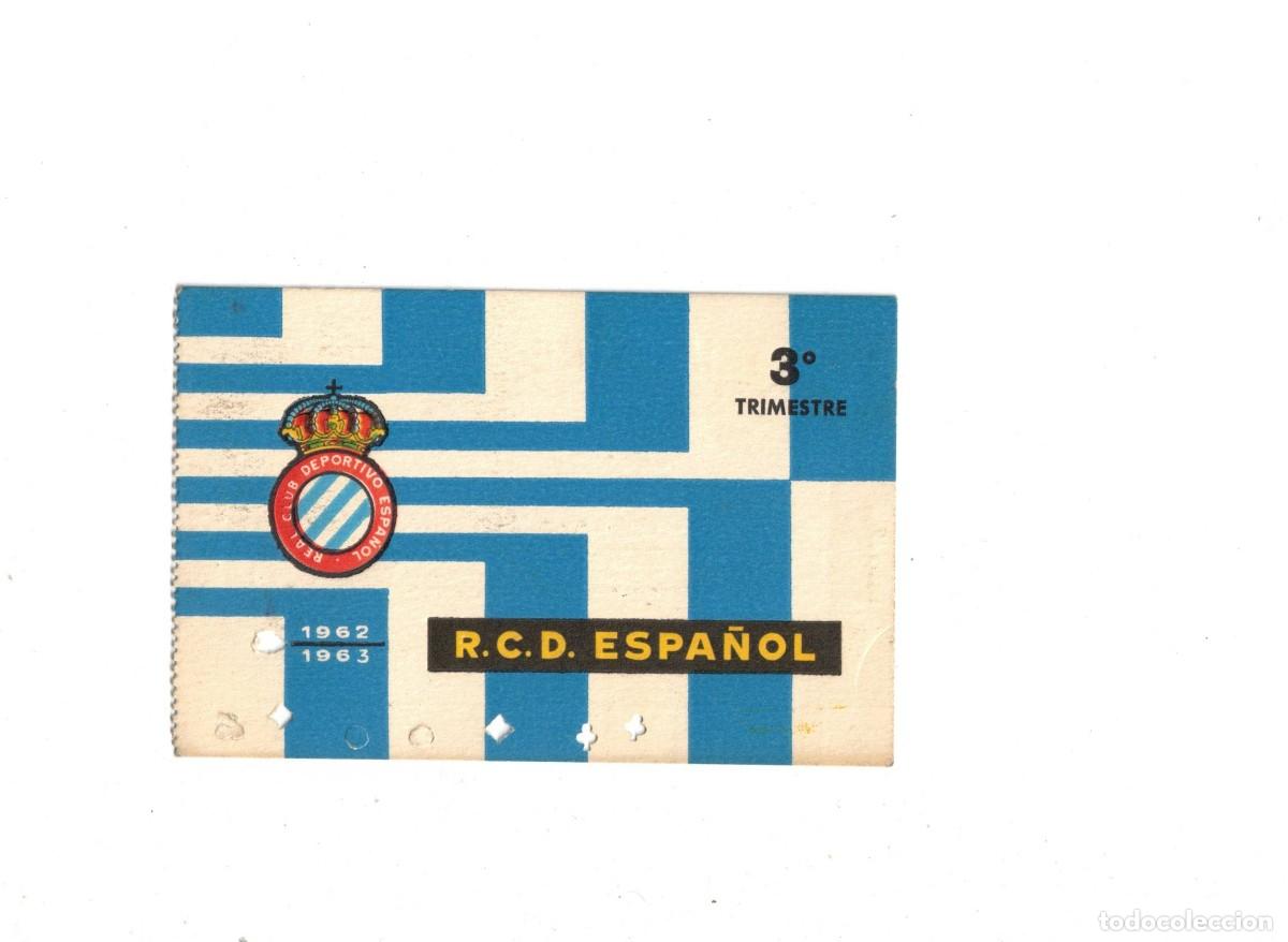 Coleccionismo deportivo: R.C.D. ESPA&Ntilde;OL. CARNET 1962-63. 3er TRIMESTRE