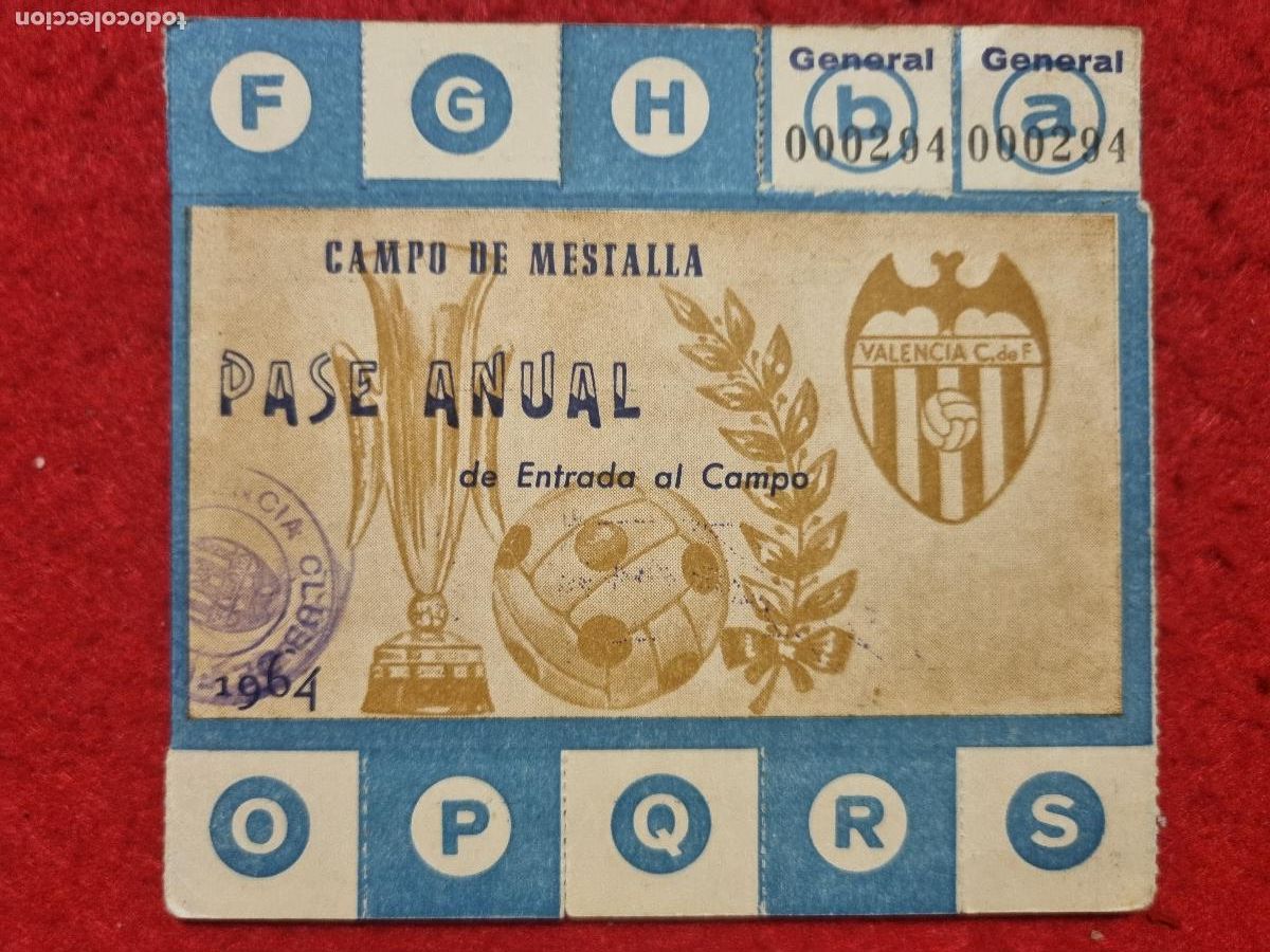 Coleccionismo deportivo: PASE FUTBOL SOCIO VALENCIA CF ANUAL 1964 ABONADO ORIGINAL PS1