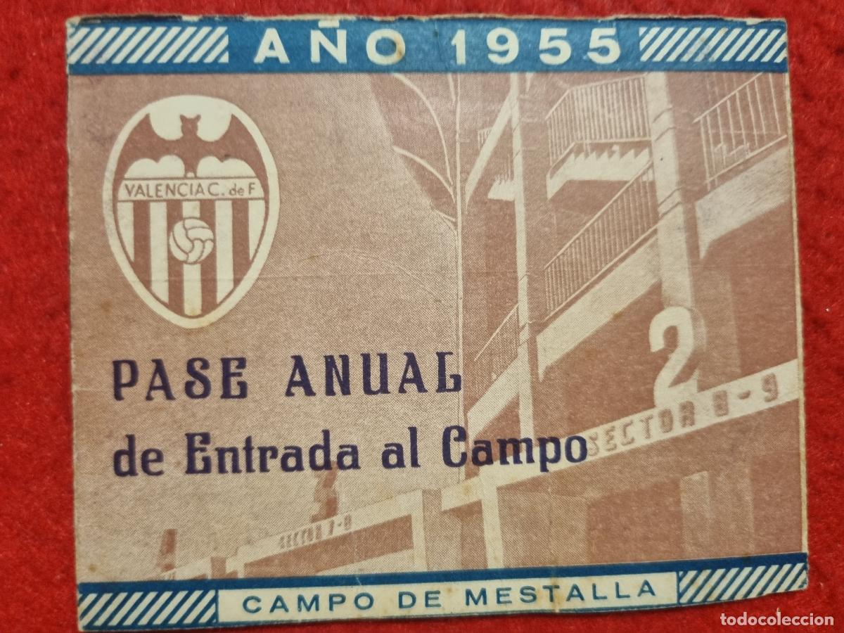 Coleccionismo deportivo: PASE FUTBOL SOCIO VALENCIA CF ANUAL 1955 ABONADO ORIGINAL PS1