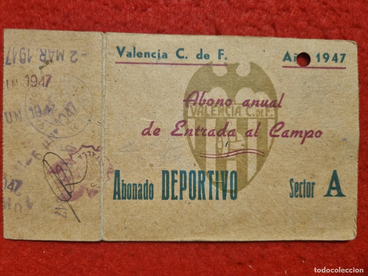 Coleccionismo deportivo: PASE FUTBOL SOCIO VALENCIA CF ANUAL 1947 ABONADO ORIGINAL PS1