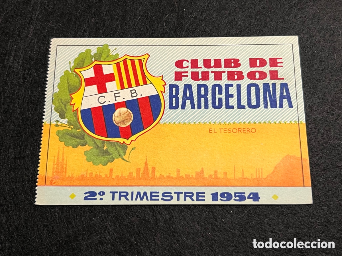 Coleccionismo deportivo: FC BARCELONA CARNET SOCIO SEGUNDO 2 TRIMESTRE 1954 SOCIO ABONO BAR&Ccedil;A FUTBOL.