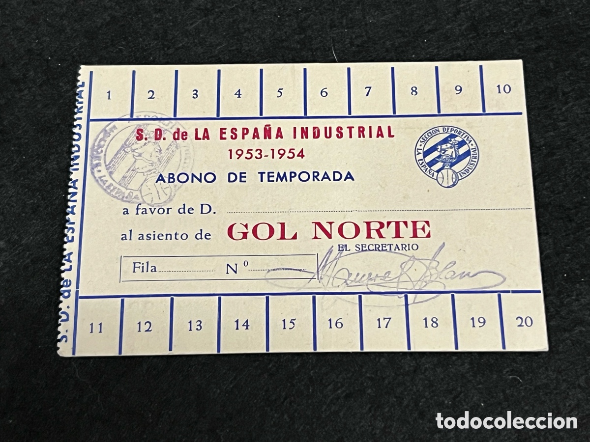 Coleccionismo deportivo: CARNET SD SOCIEDAD DEPORTIVA DE LA ESPA&Ntilde;A INDUSTRIAL ABONO TEMPORADA 1953-1954 FC BARCELONA CONDAL.