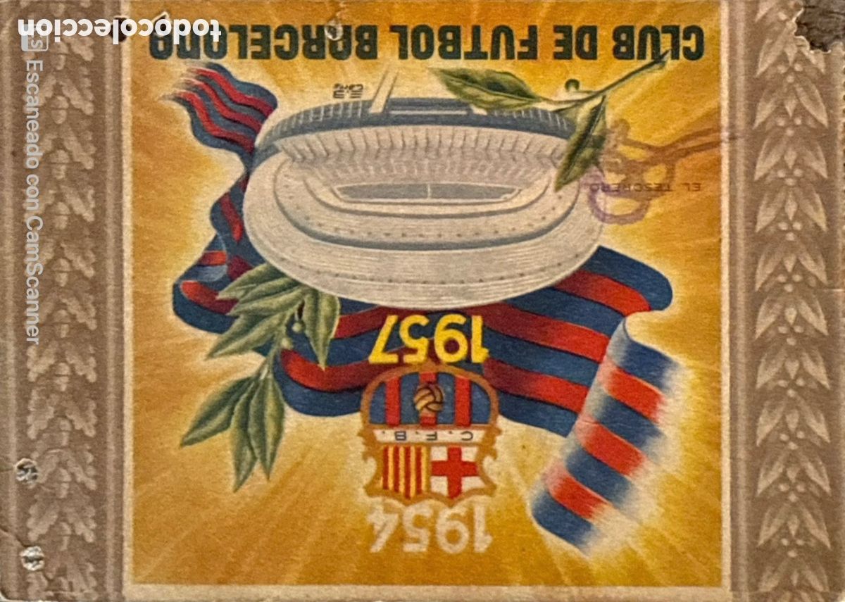 Sports collectibles: CARNET ORIGINAL SOCIO CLUB DE F&Uacute;TBOL BARCELONA 1955 y. 1957&ndash; ETAPA LES CORTS