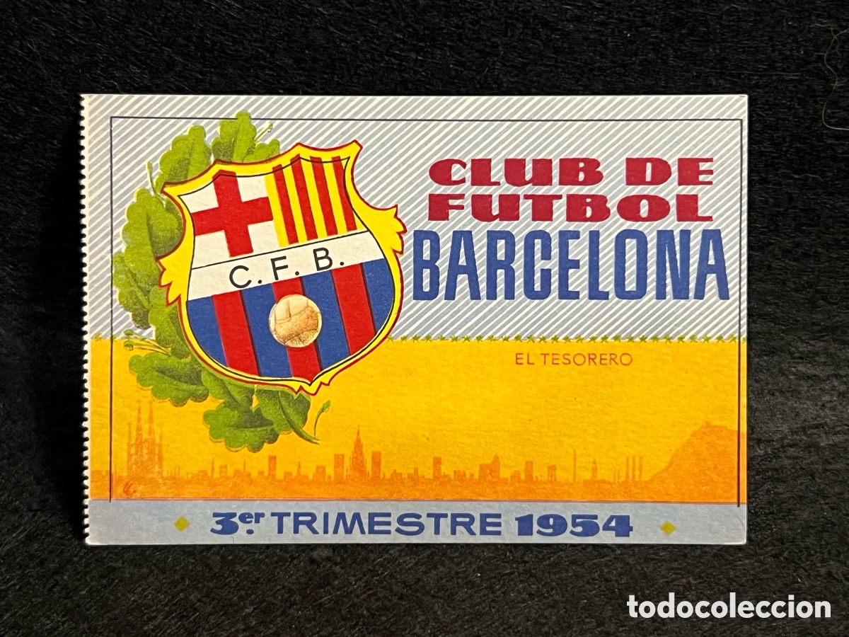 Coleccionismo deportivo: FC BARCELONA CARNET SOCIO TERCER 3 TRIMESTRE 1954 SOCIO ABONO BAR&Ccedil;A FUTBOL
