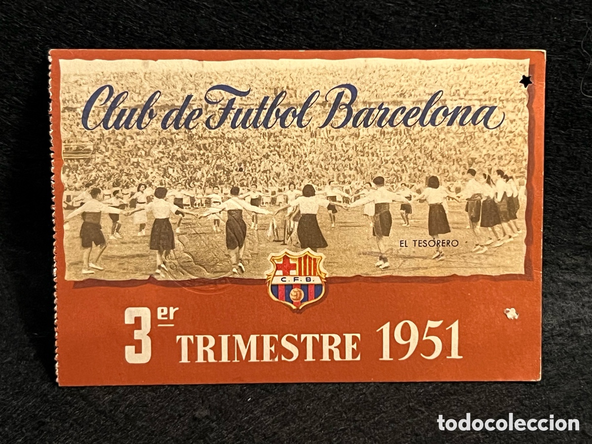 Coleccionismo deportivo: FC BARCELONA CARNET SOCIO TERCER 3 TRIMESTRE 1951 SOCIO ABONO BAR&Ccedil;A FUTBOL ABONAMENT.