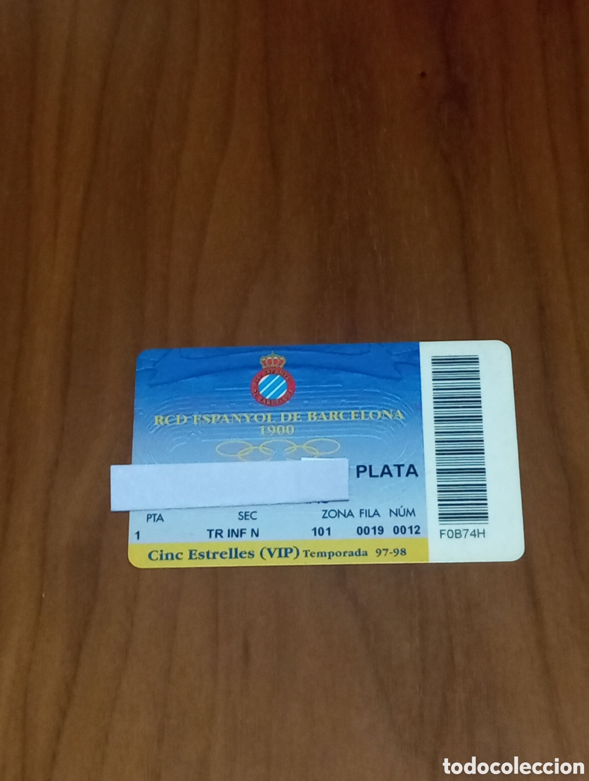Coleccionismo deportivo: CARNET ABONO VIP RCD ESPANYOL 1997 1998