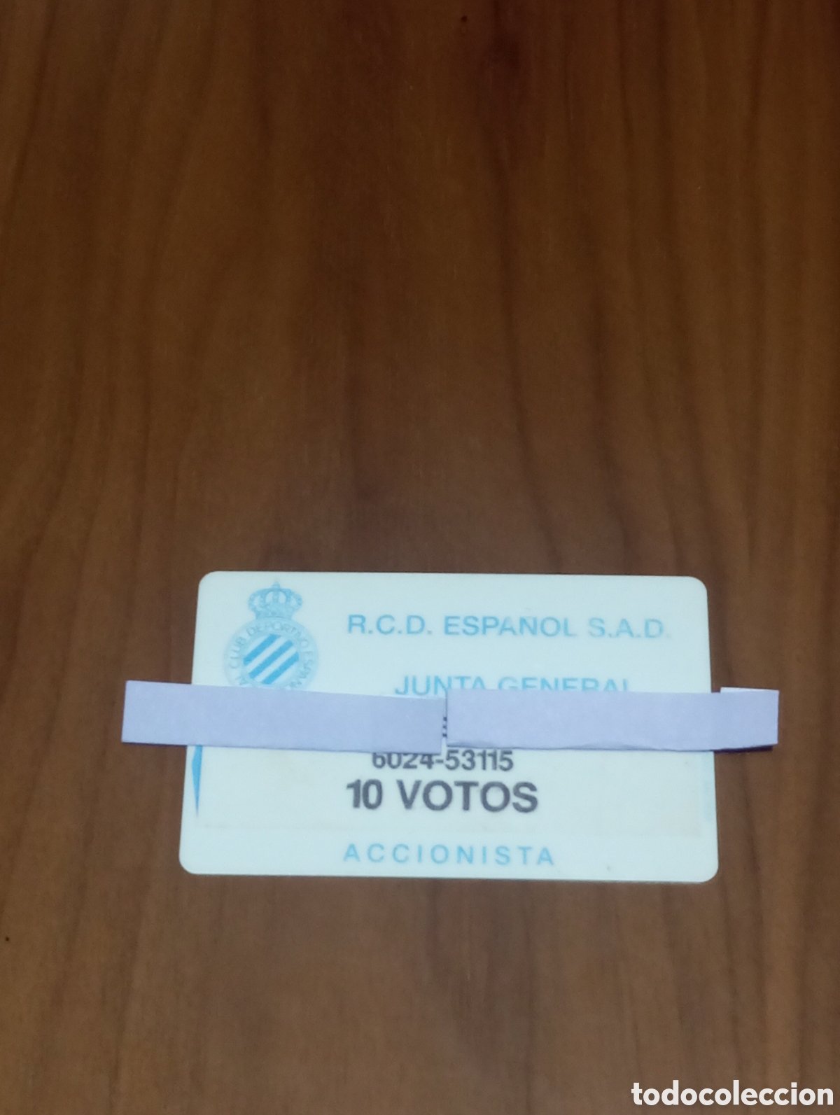 Coleccionismo deportivo: CARNET ACCIONISTA JUNTA GENERAL RCD ESPANYOL 10 VOTOS