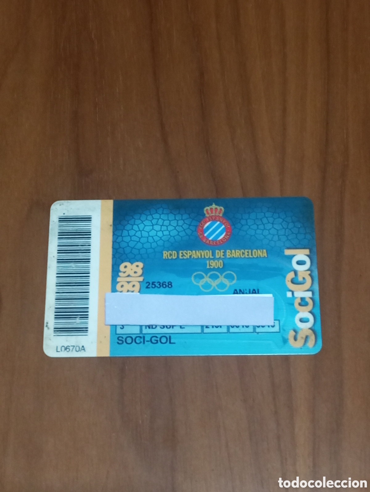 Coleccionismo deportivo: CARNET ABONO SOCI-GOL RCD ESPANYOL 1998 1999