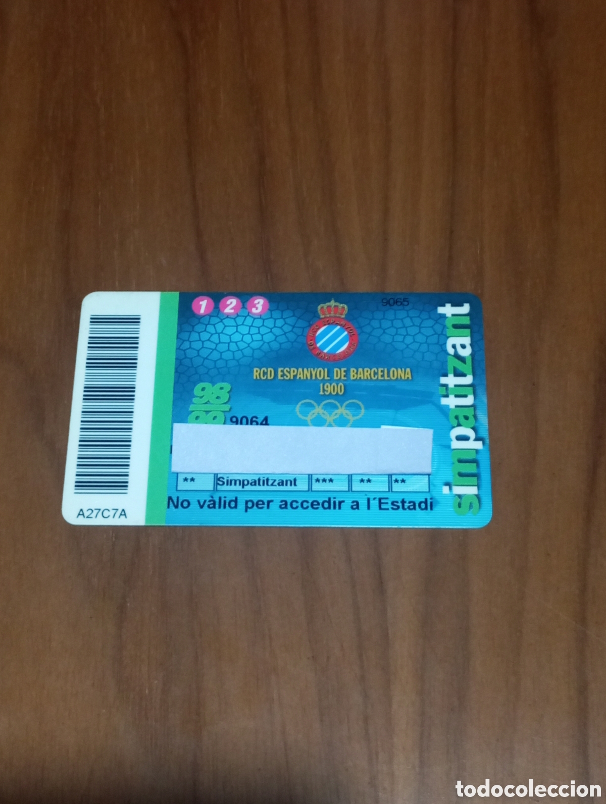 Coleccionismo deportivo: CARNET ABONO SIMPATITZANT RCD ESPANYOL 1998 1999