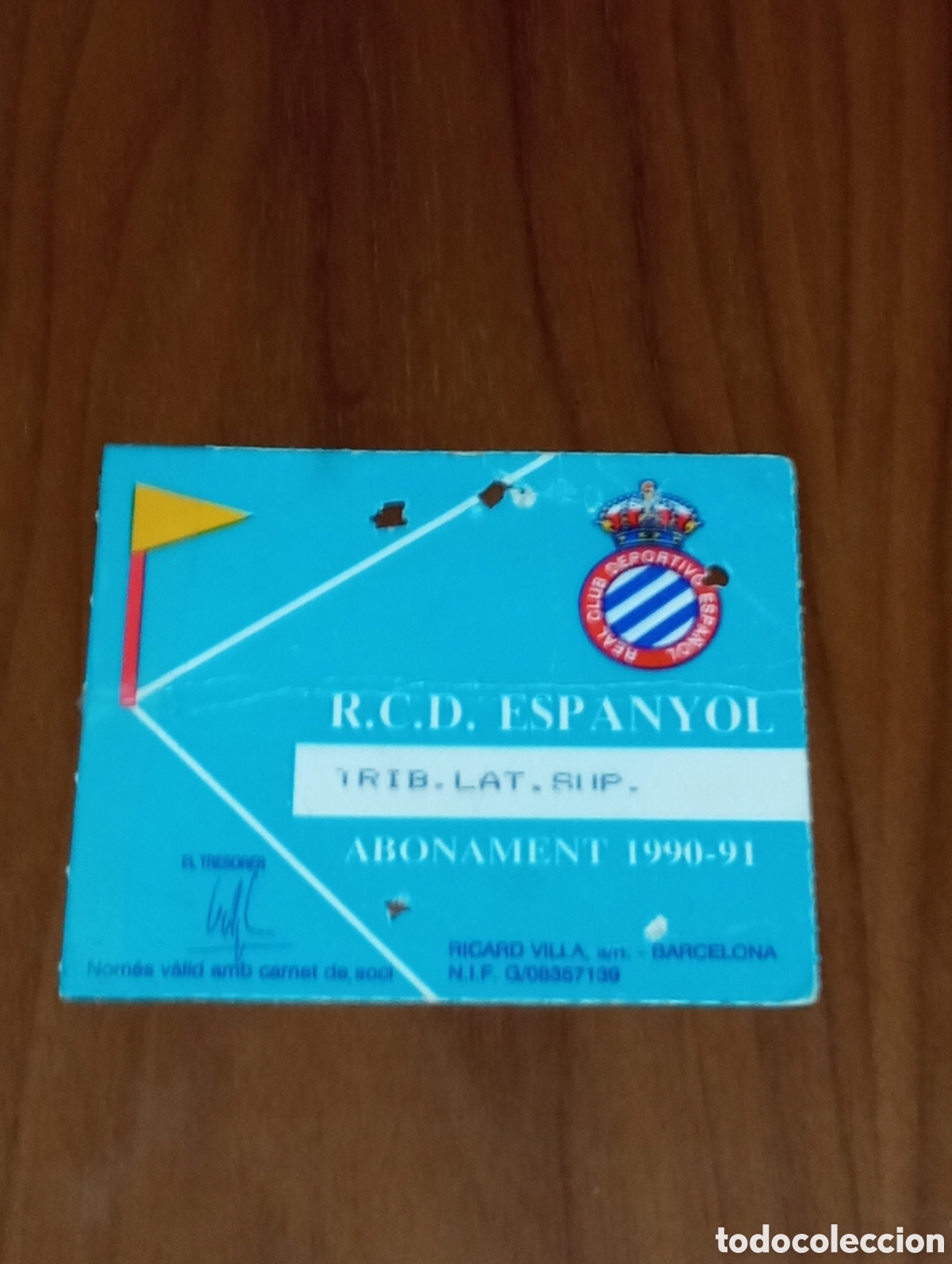 Coleccionismo deportivo: CARNET ABONO RCD ESPANYOL 1990 1991