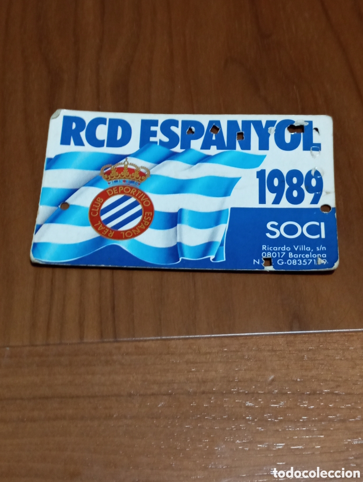 Coleccionismo deportivo: CARNET SOCIO RCD ESPANYOL 1989