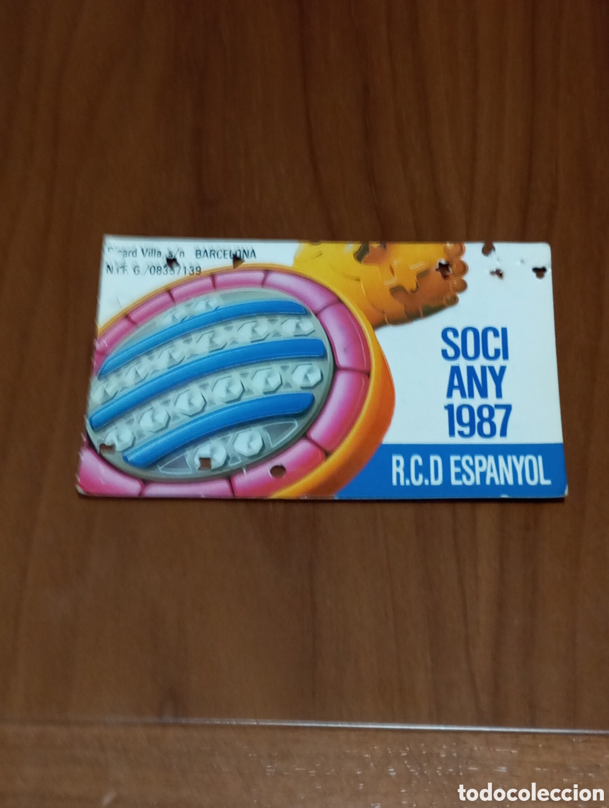 Coleccionismo deportivo: CARNET SOCIO RCD ESPANYOL 1987