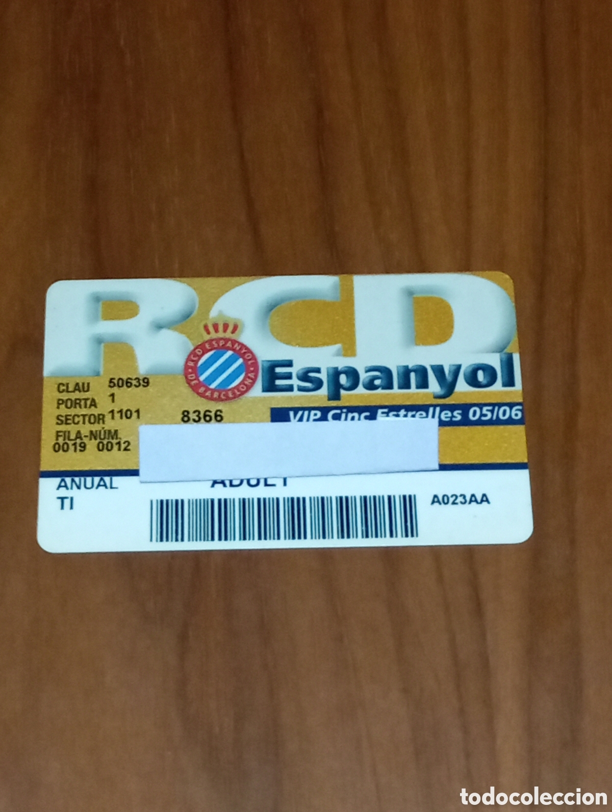 Coleccionismo deportivo: CARNET ABONO VIP DORADO RCD ESPANYOL 2005 2006