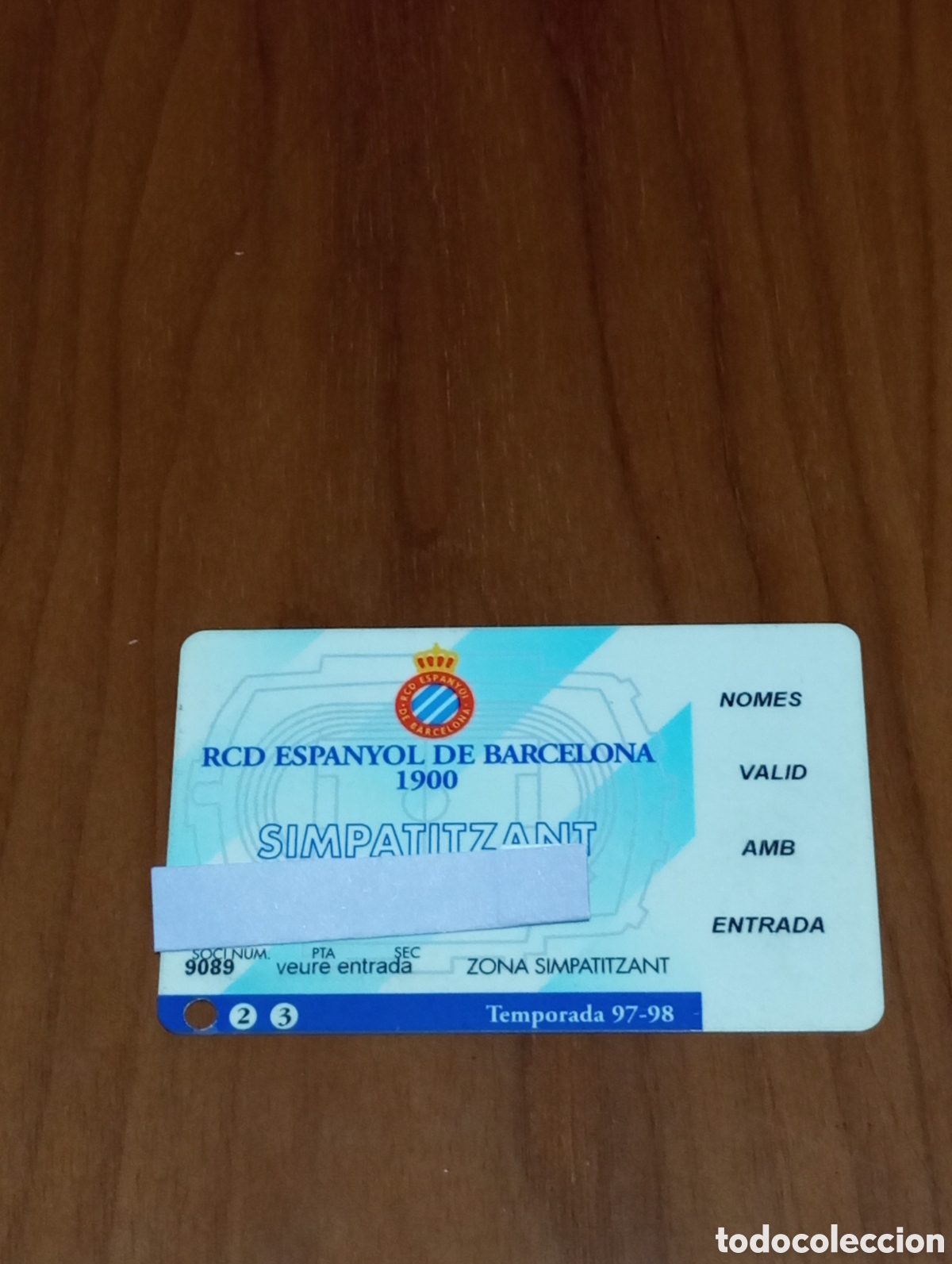 Collectionnisme sportif: CARNET ABONO SIMPATITZANT RCD ESPANYOL 1997 1998