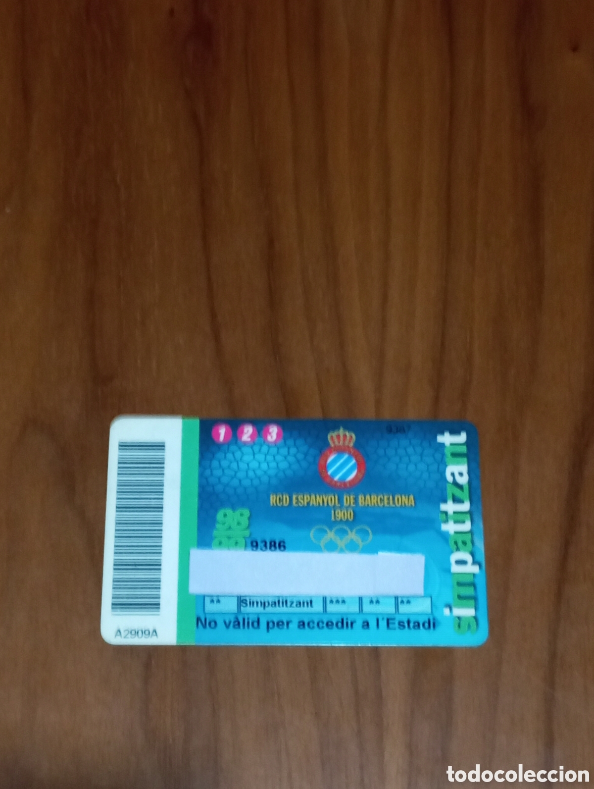 Coleccionismo deportivo: CARNET ABONO SIMPATITZANT RCD ESPANYOL 1998 1999