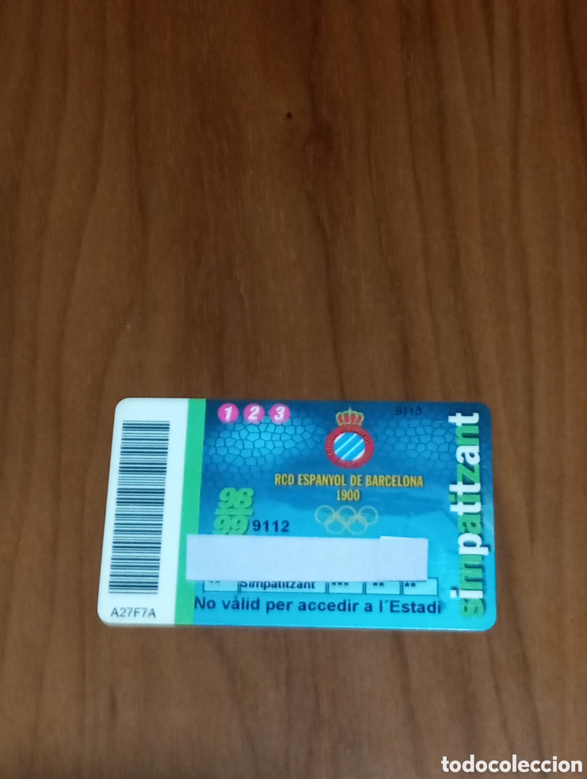 Coleccionismo deportivo: CARNET ABONO SIMPATITZANT RCD ESPANYOL 1998 1999