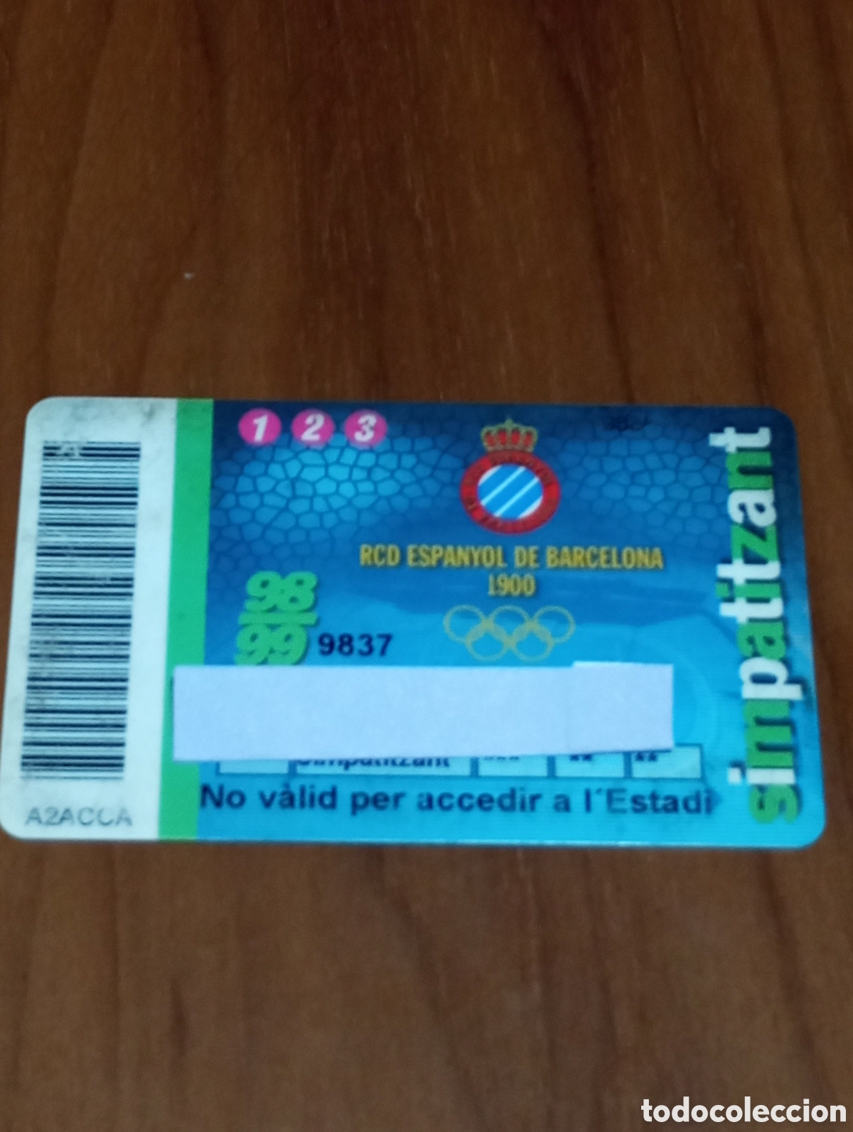 Sammelleidenschaft Sport: CARNET ABONO SIMPATITZANT RCD ESPANYOL 1998 1999