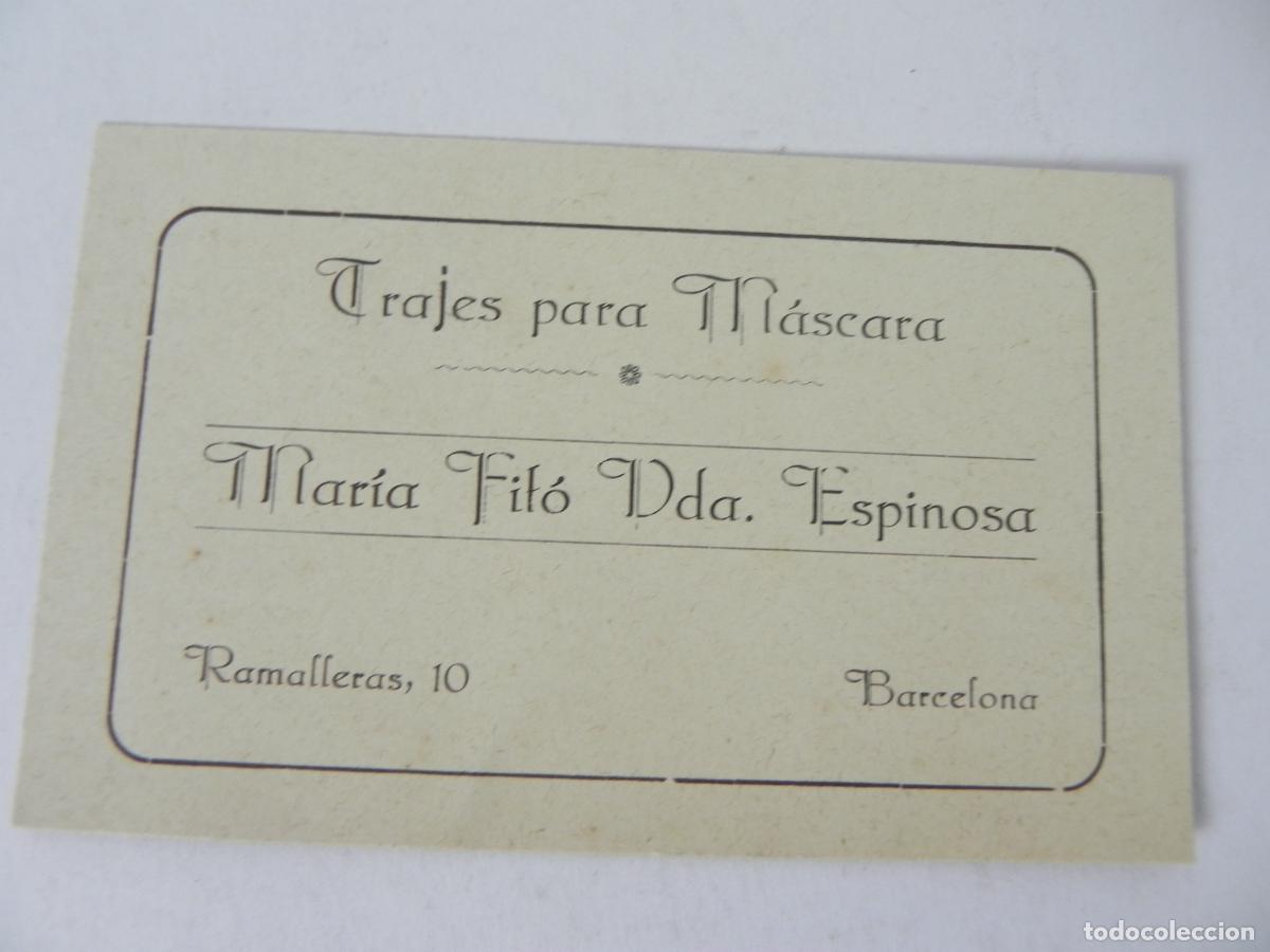 Coleccionismo deportivo: tarjeta de visita (trajes para m&aacute;scara) mar&iacute;a fito