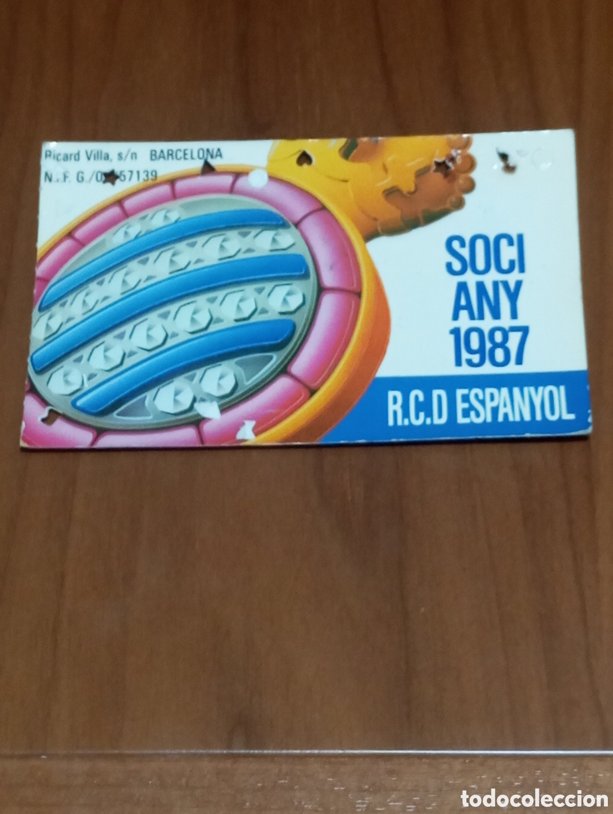 Coleccionismo deportivo: CARNET SOCIO RCD ESPANYOL 1987