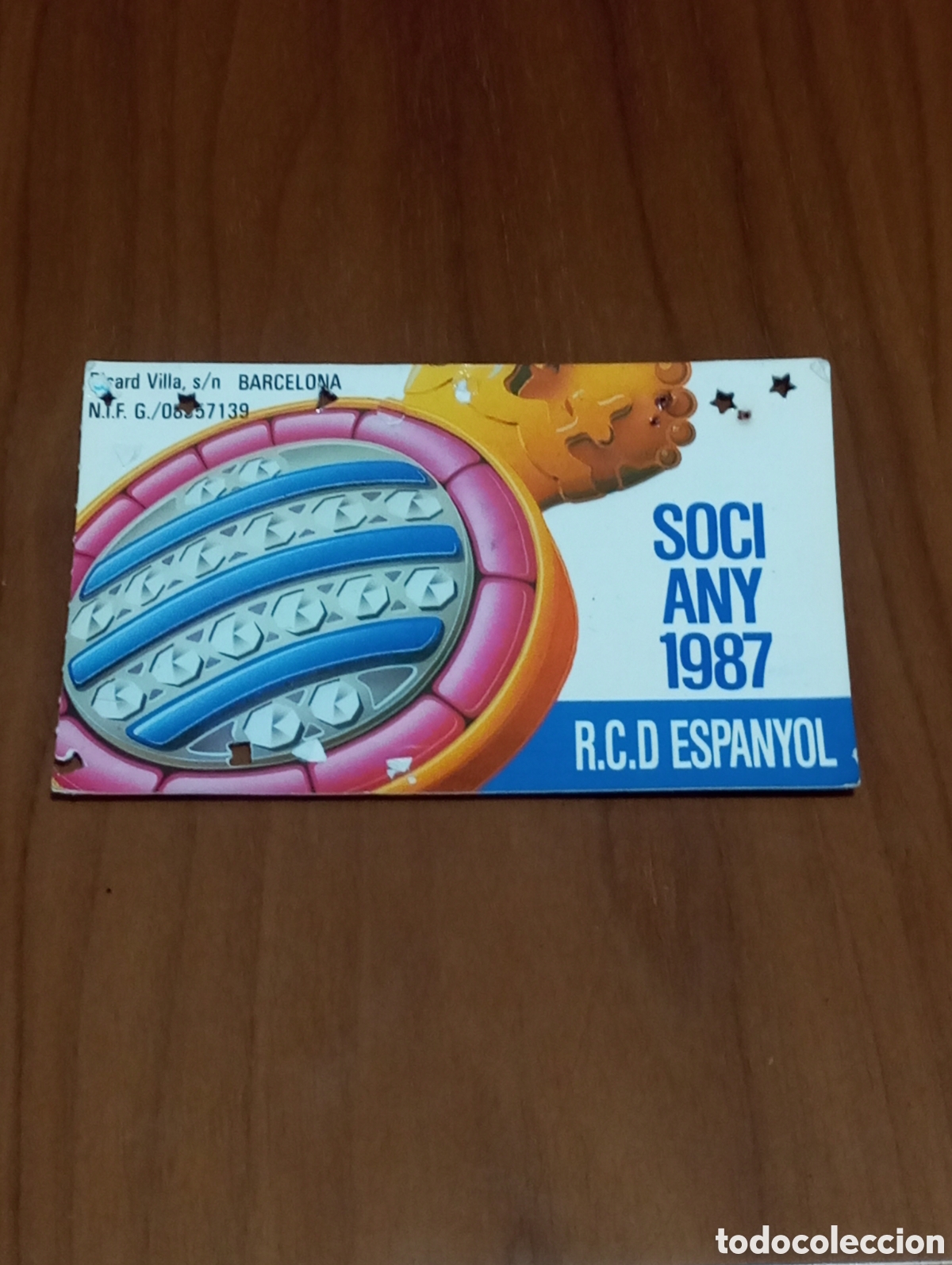 Coleccionismo deportivo: CARNET SOCIO RCD ESPANYOL 1987