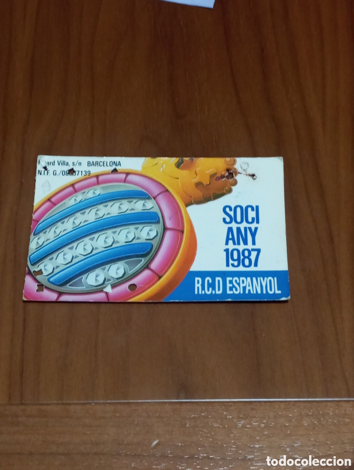 Coleccionismo deportivo: CARNET SOCIO RCD ESPANYOL 1987