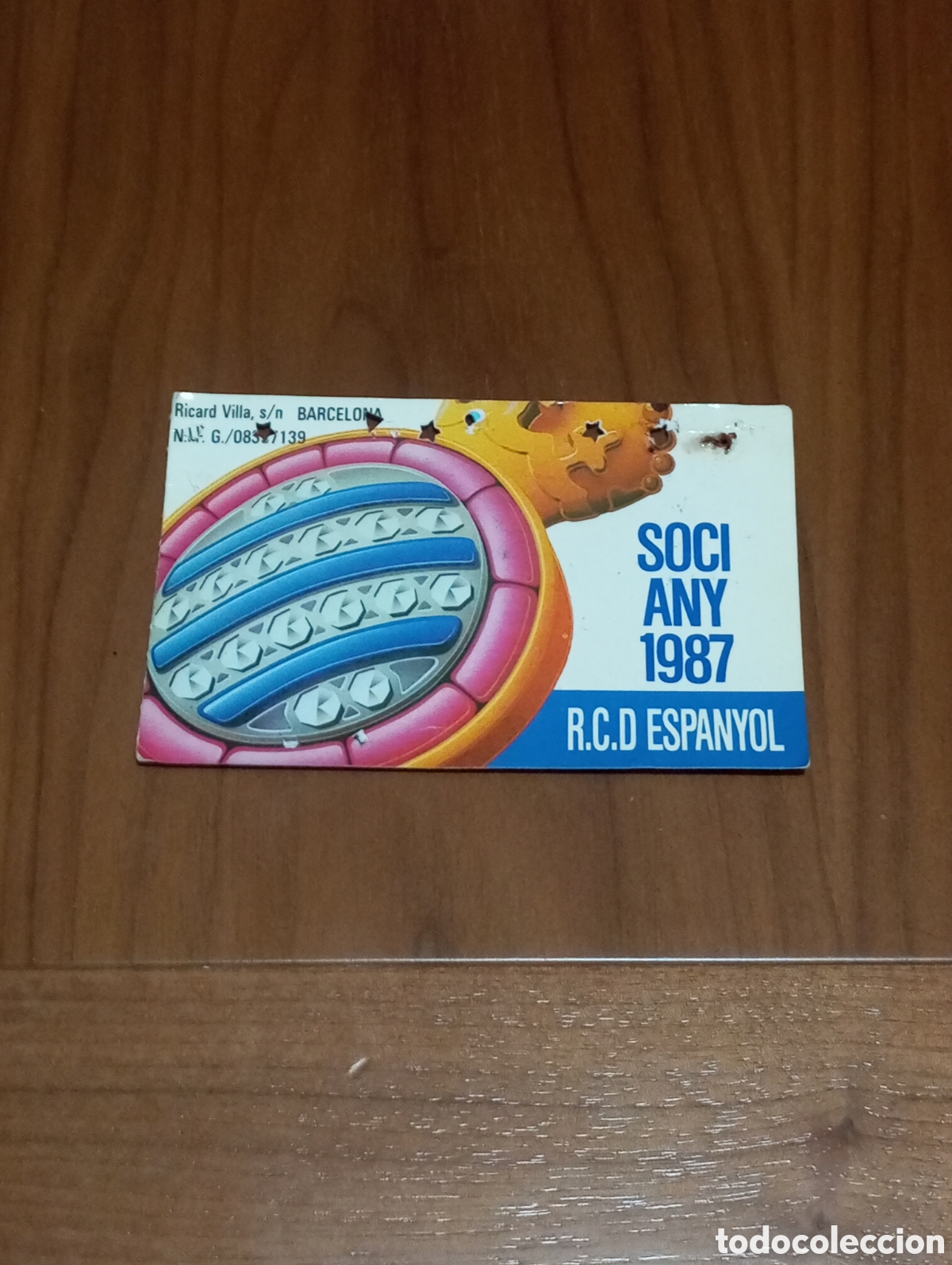 Coleccionismo deportivo: CARNET SOCIO RCD ESPANYOL 1987