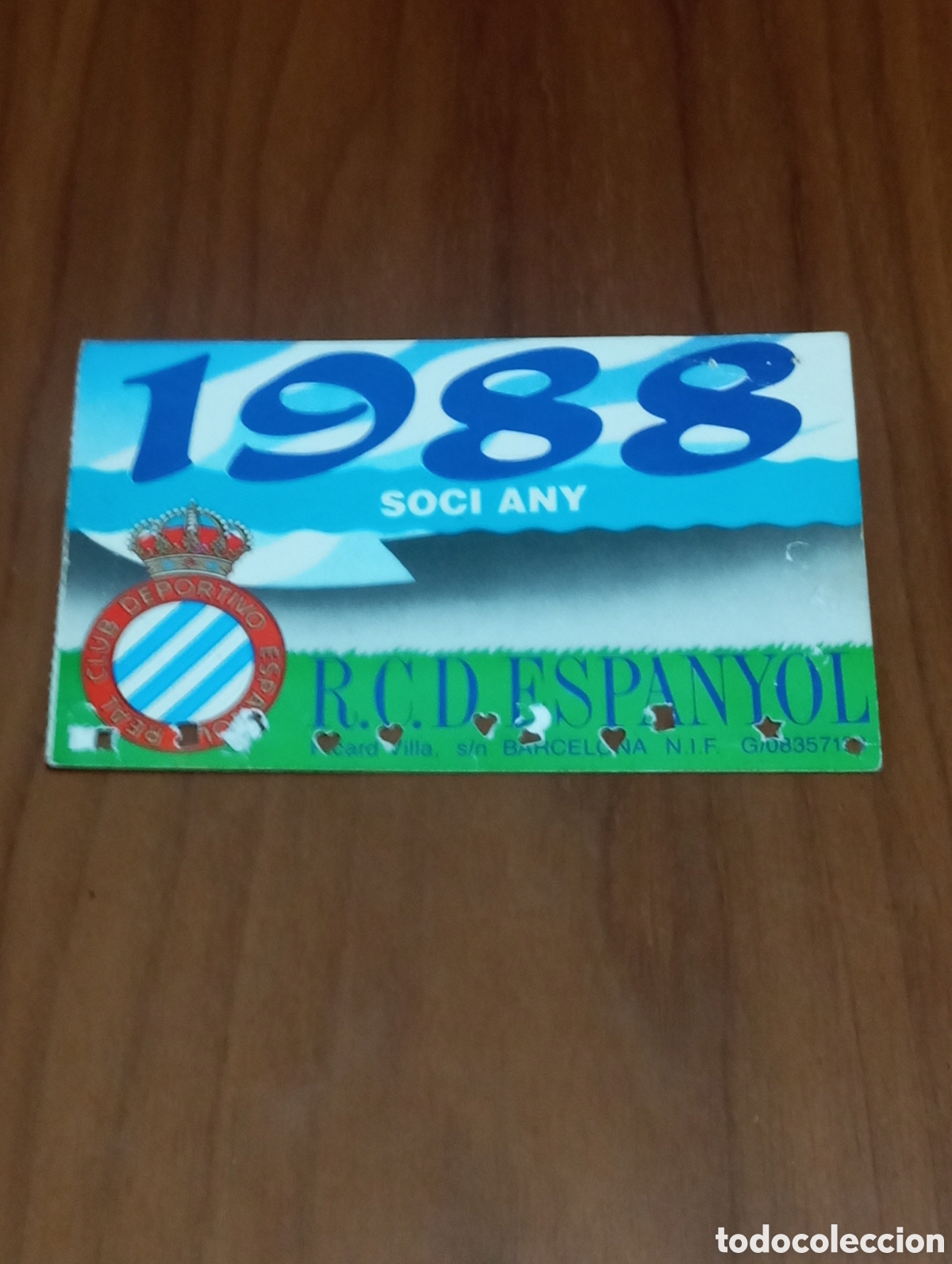 Coleccionismo deportivo: CARNET SOCIO RCD ESPANYOL 1988