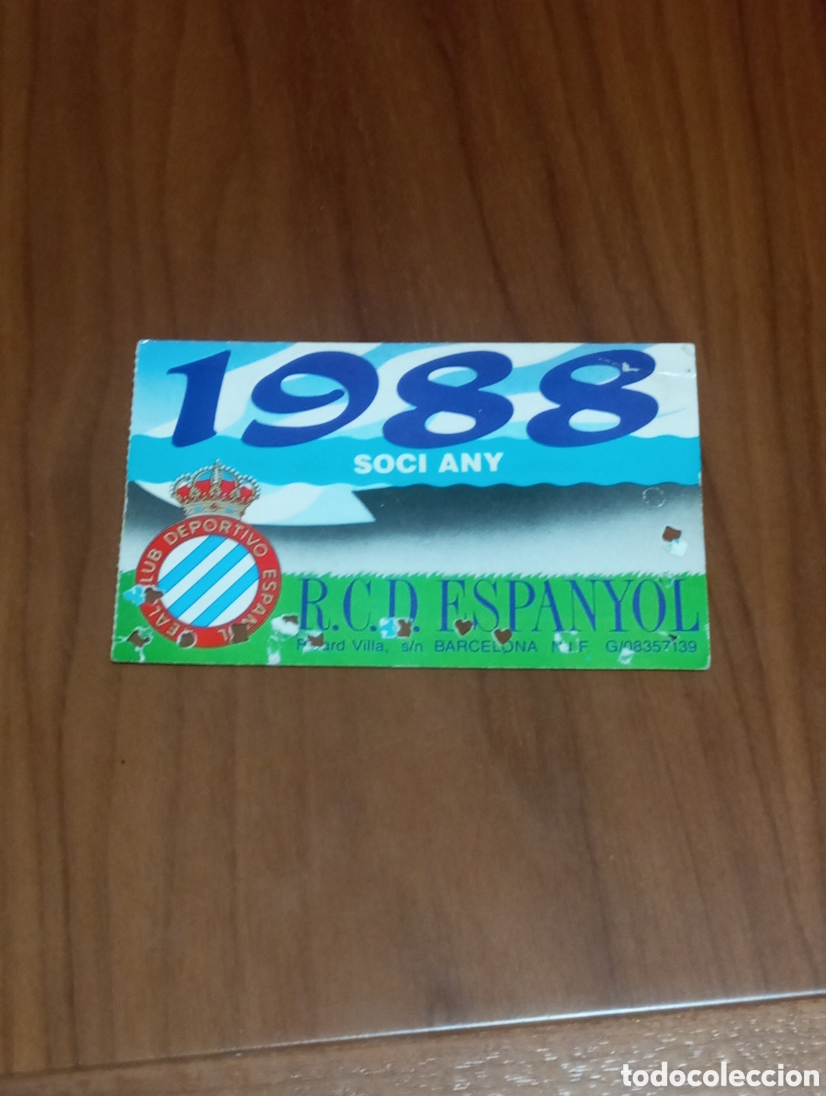 Coleccionismo deportivo: CARNET SOCIO RCD ESPANYOL 1988