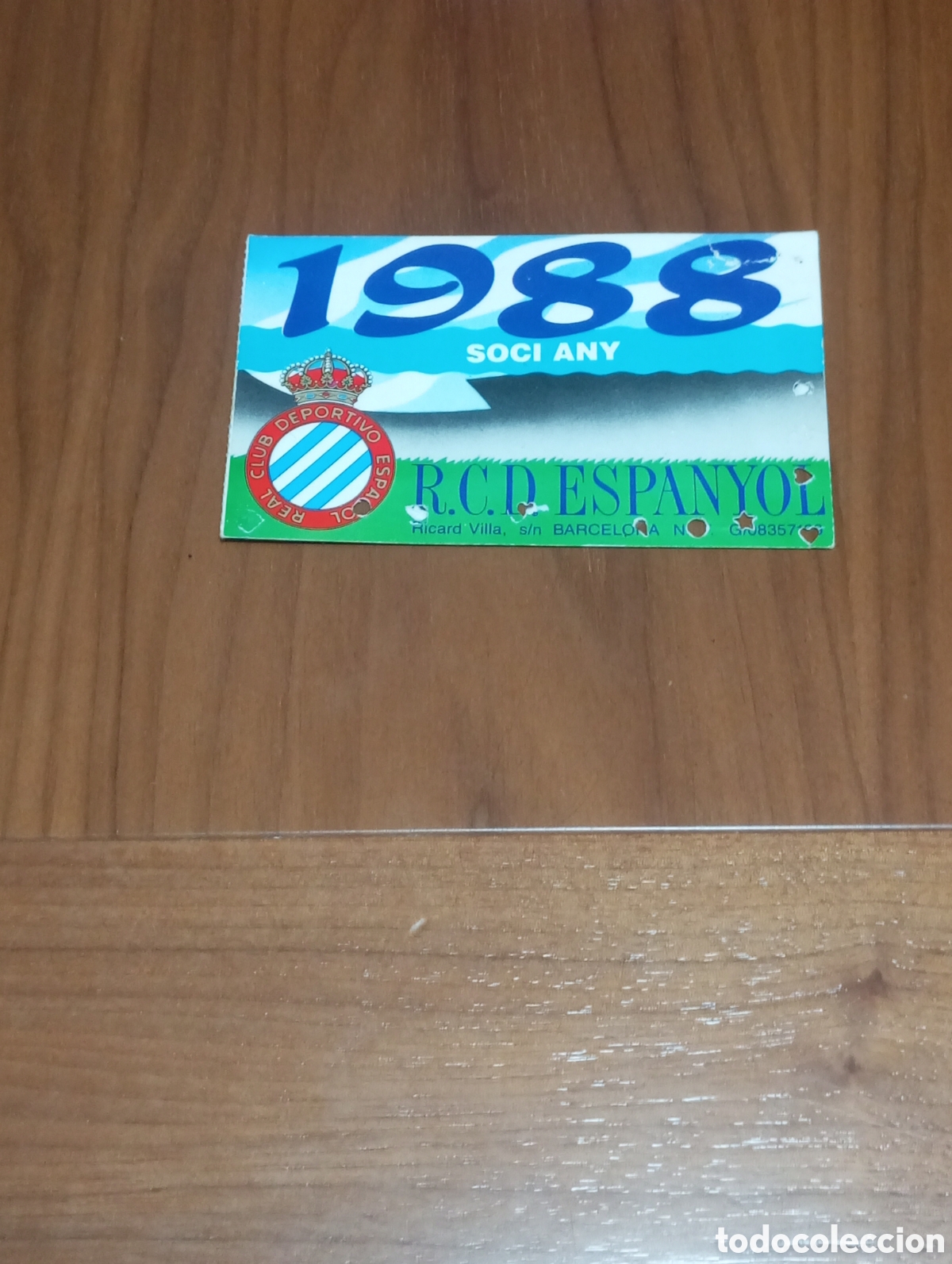 Coleccionismo deportivo: CARNET SOCIO RCD ESPANYOL 1988