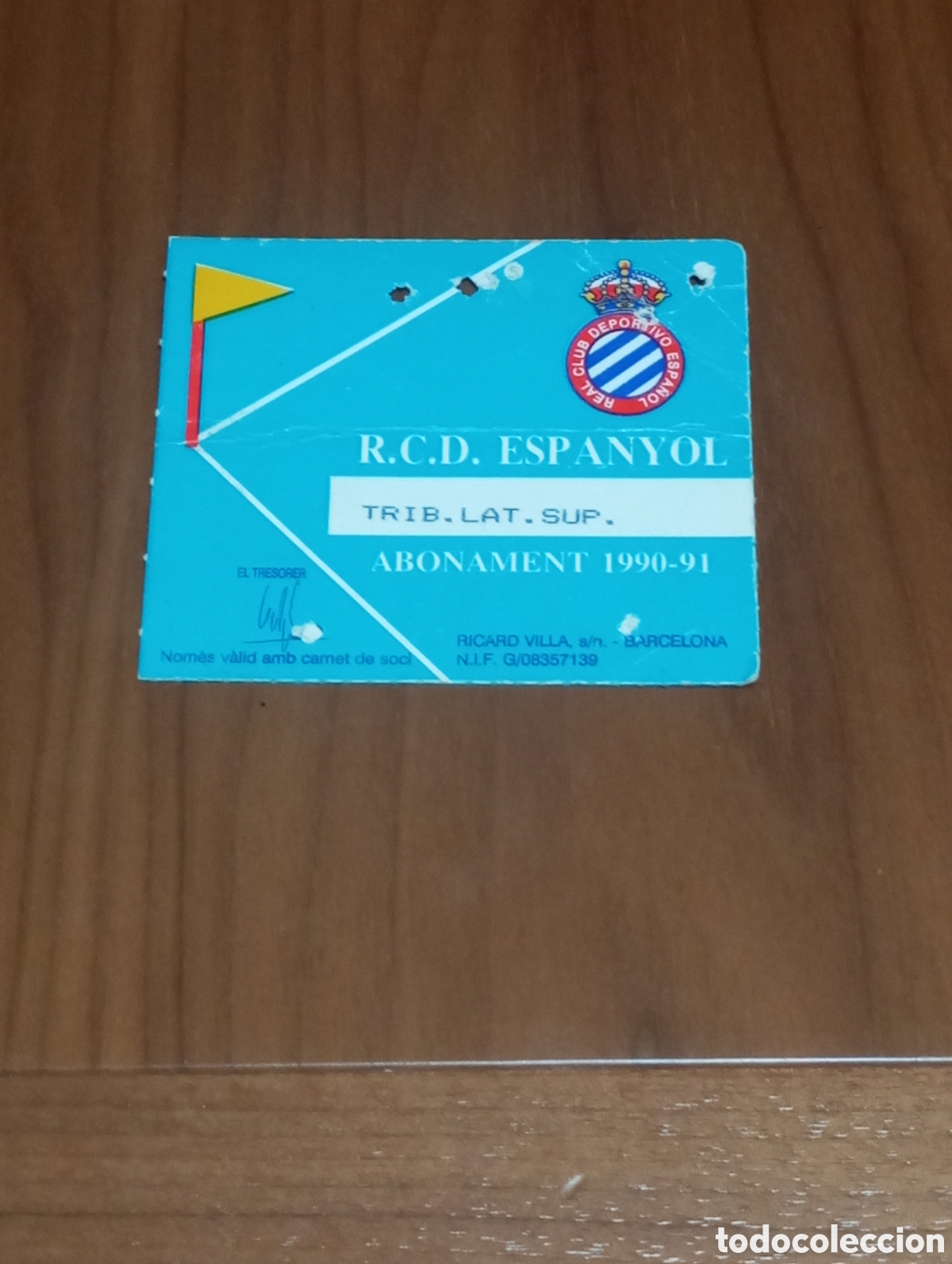 Coleccionismo deportivo: CARNET ABONO RCD ESPANYOL 1990 1991