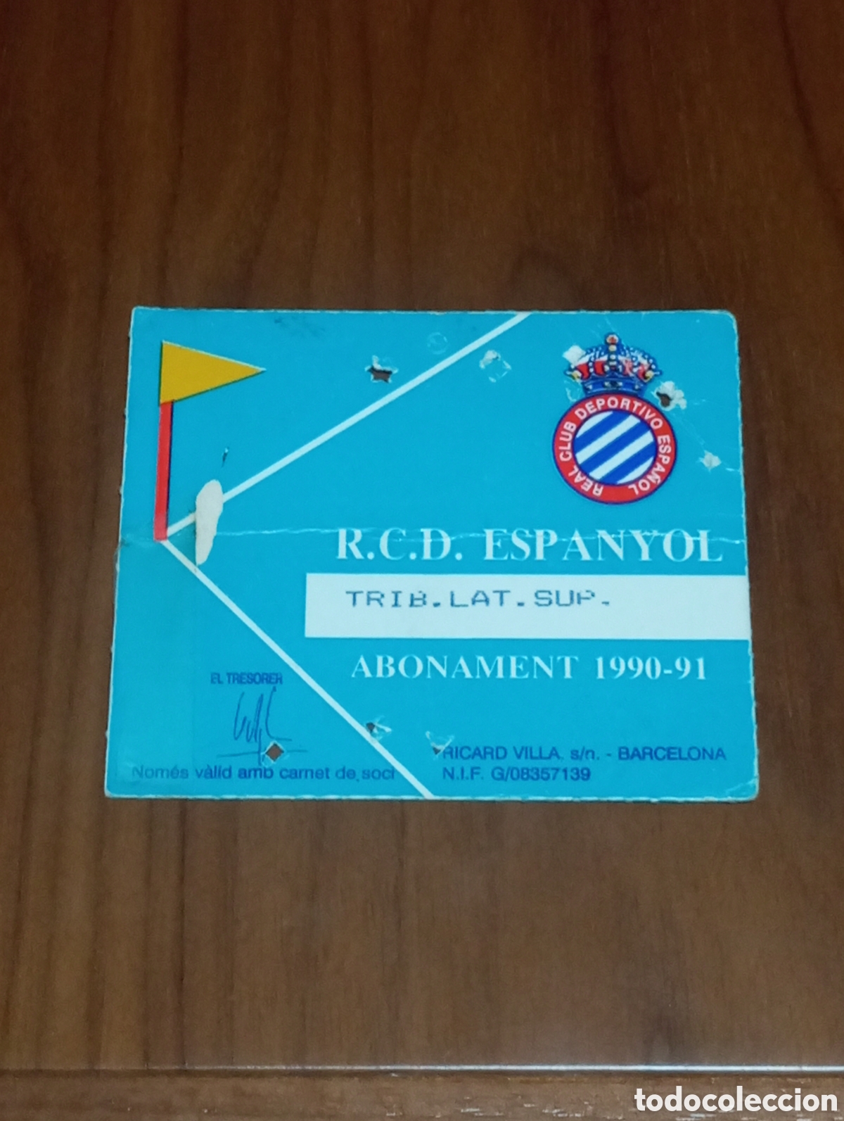 Coleccionismo deportivo: CARNET ABONO RCD ESPANYOL 1990 1991