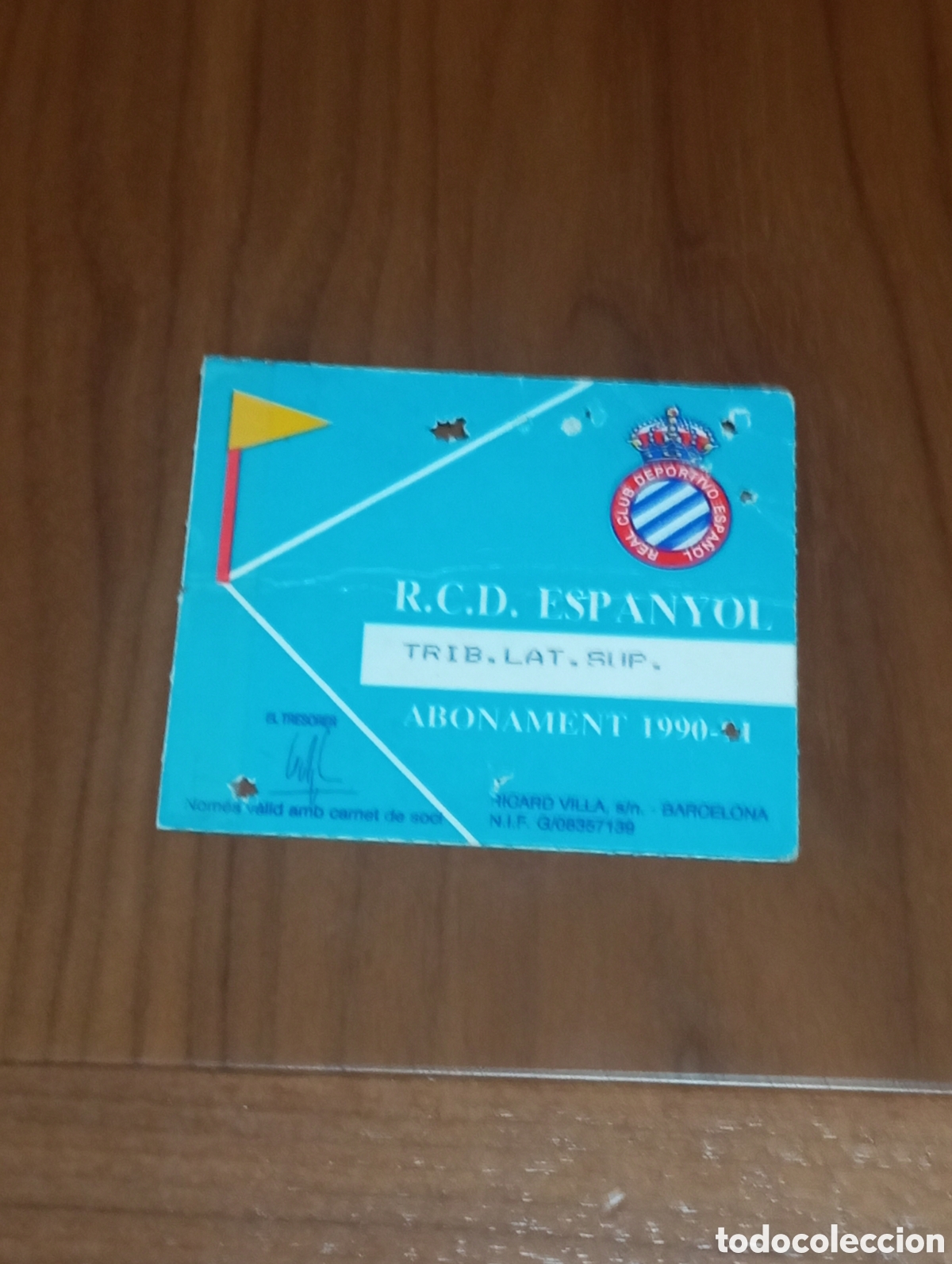 Coleccionismo deportivo: CARNET ABONO RCD ESPANYOL 1990 1991