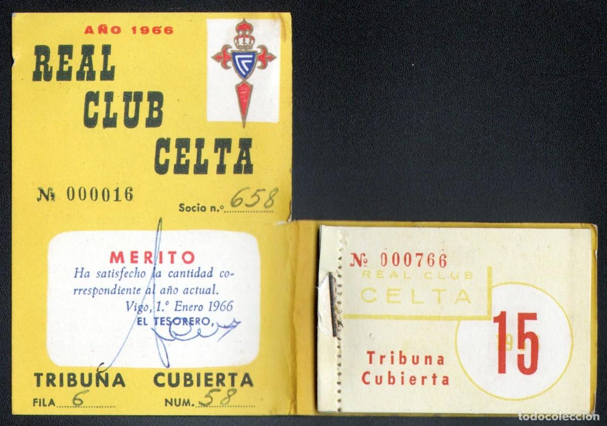 Coleccionismo deportivo: Carnet Abono / Abonado Celta de Vigo 1965-66