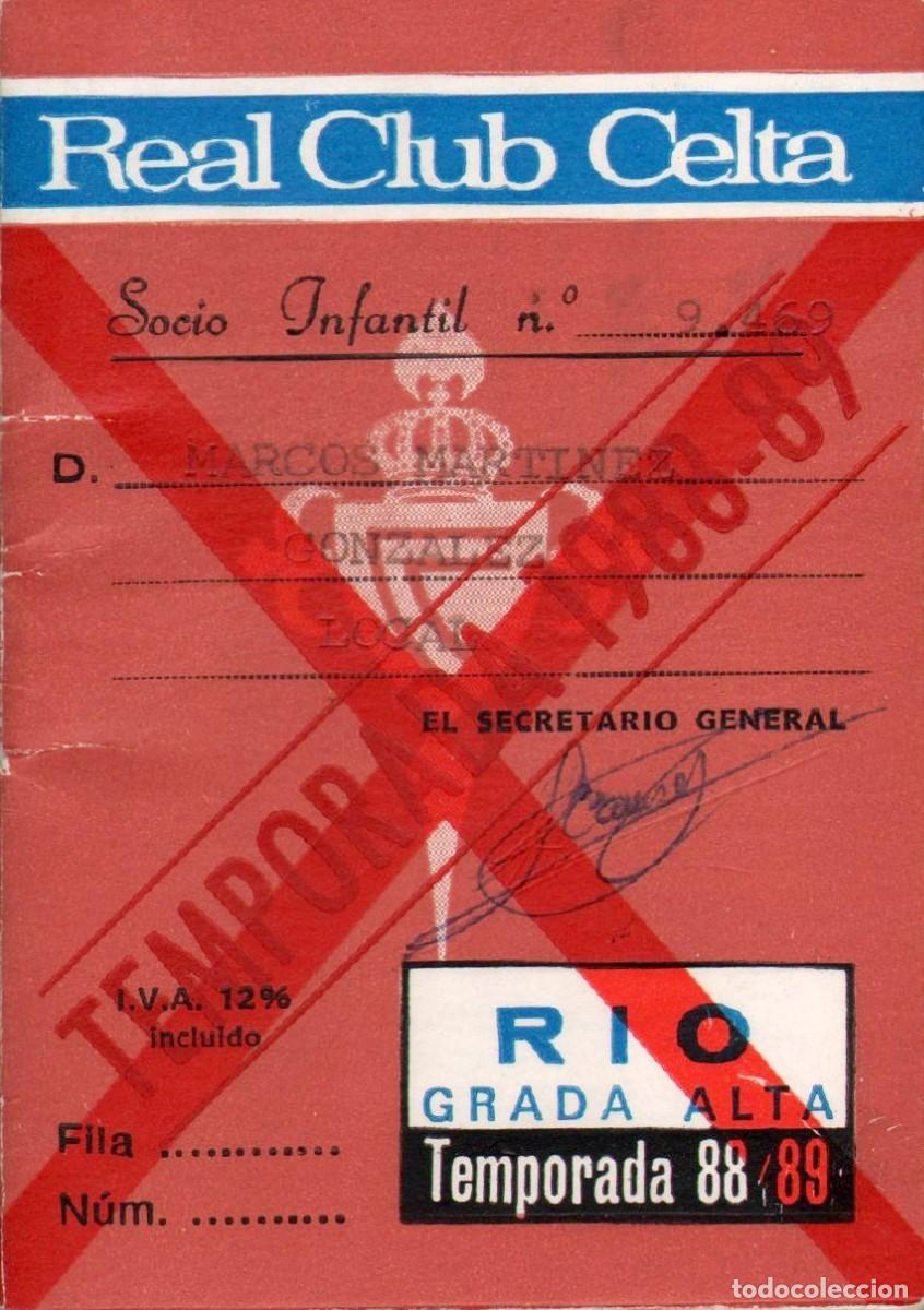 Coleccionismo deportivo: Carnet Abono / Abonado Celta de Vigo 1988-89