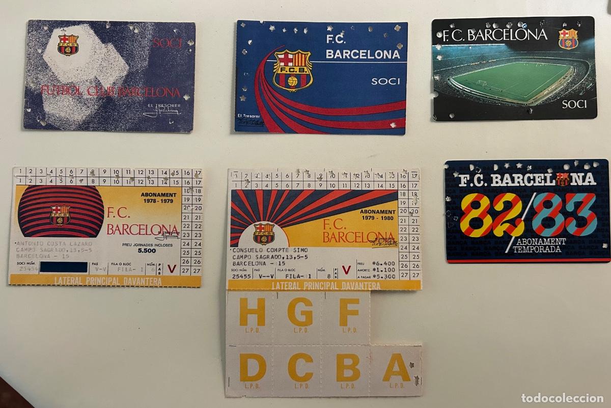 Coleccionismo deportivo: Original y aut&eacute;ntico Abono Familiar del Club de F&uacute;tbol Barcelona emitido con motivo del Nuevo Campo
