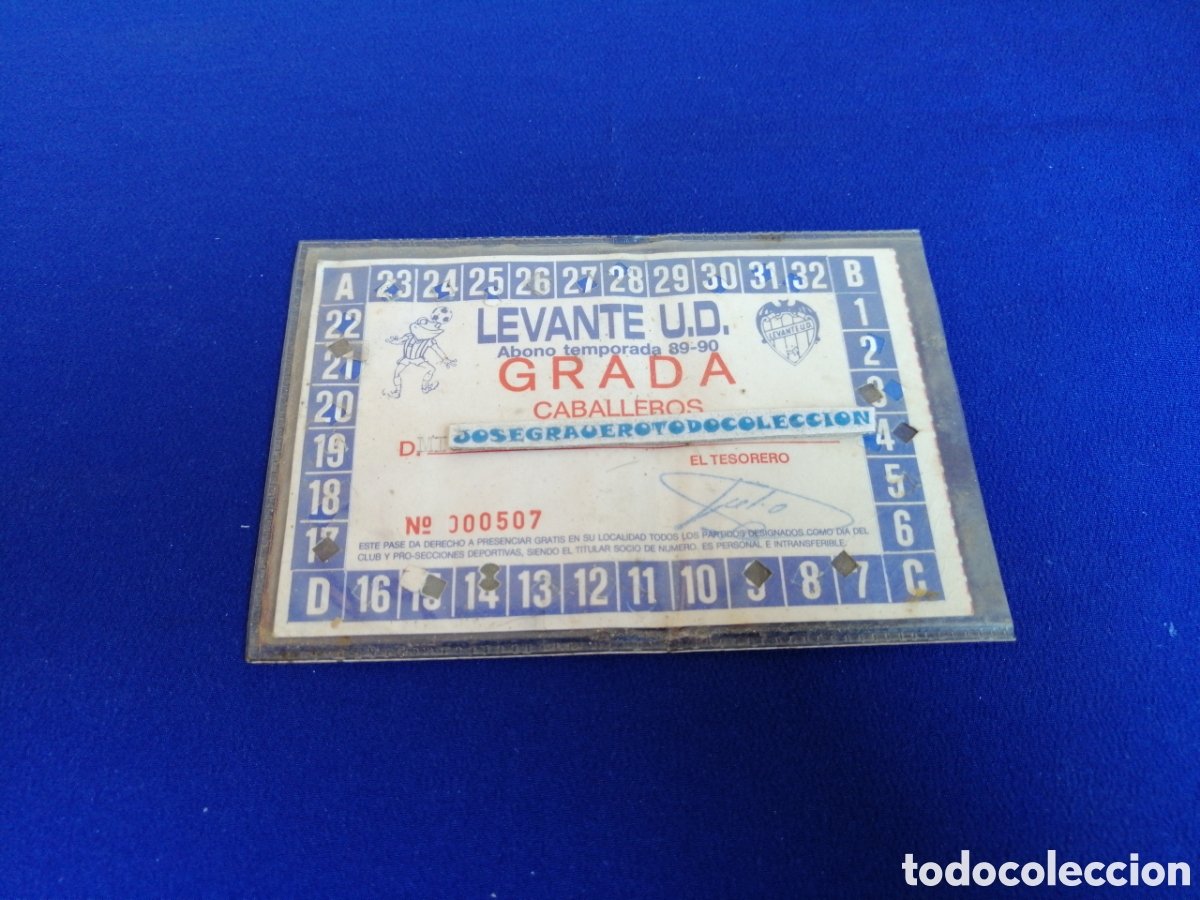 Collectionnisme sportif: LEVANTE UNI&Oacute;N DEPORTIVA ABONO TEMPORADA 1989-90